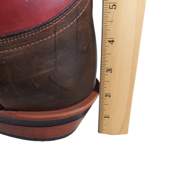 Chippewa Red Arroyo Wellington Red Shaft Brown Vamp Leather Western Boots Men's - Picture 15 of 16